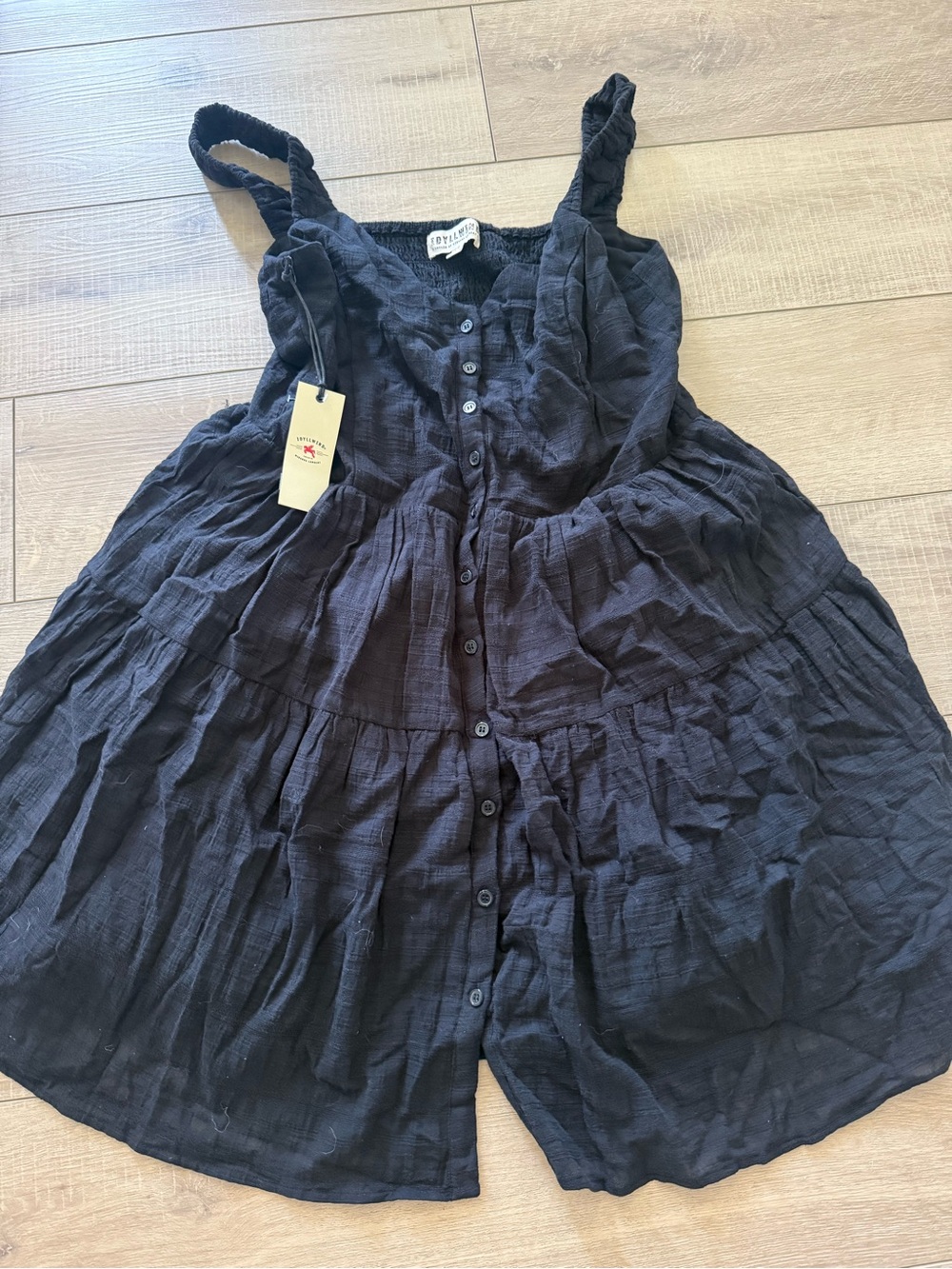 Idyllwind Black Tiered Button-Front Sundress